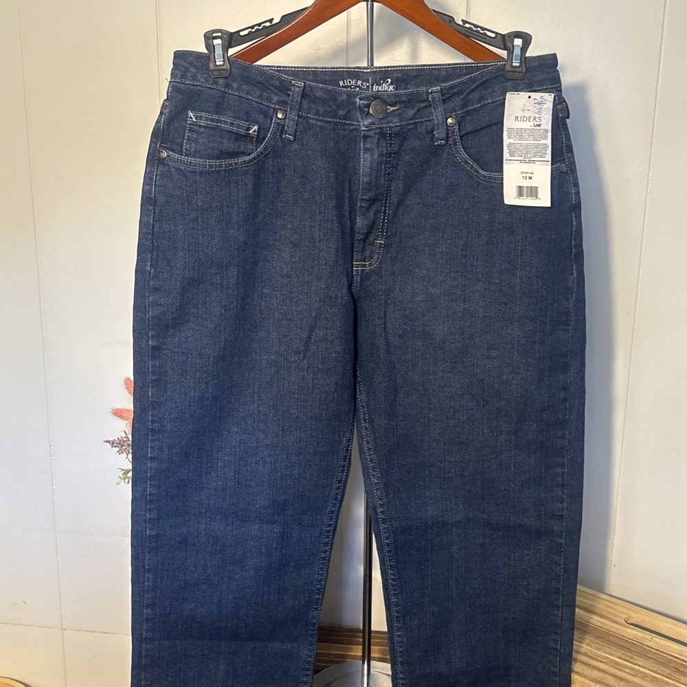 Lee  Riders Indigo Jeans Women's 12M Dark Blue Wash Straight Leg Classic Fit NWT